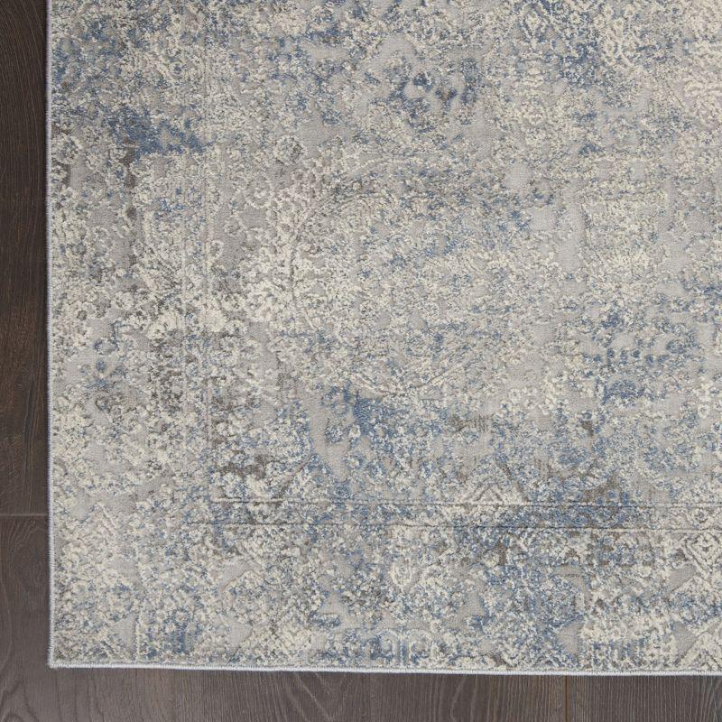 Nourison Rustic Textures Vintage Persian Indoor Area Rug Ivory Light Blue 3'11" x 5'11"