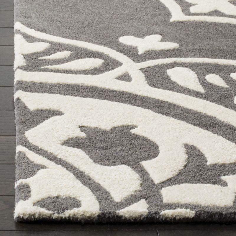 Gray Hand-Tufted Wool Reversible 4' x 6' Area Rug