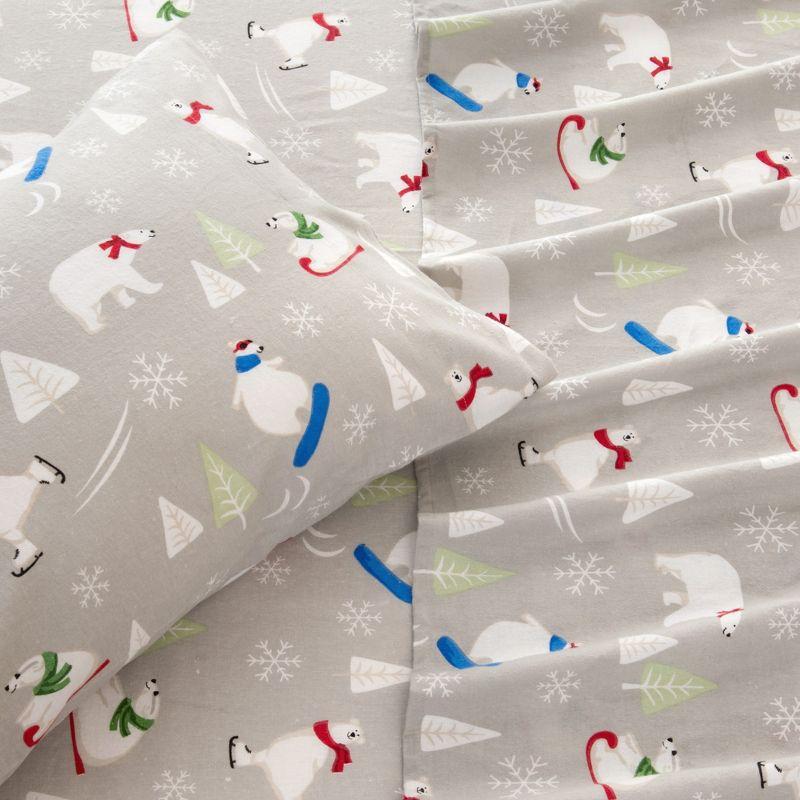 FreshFolds 100% Turkish Cotton Holiday Printed Flannel Sheet Set