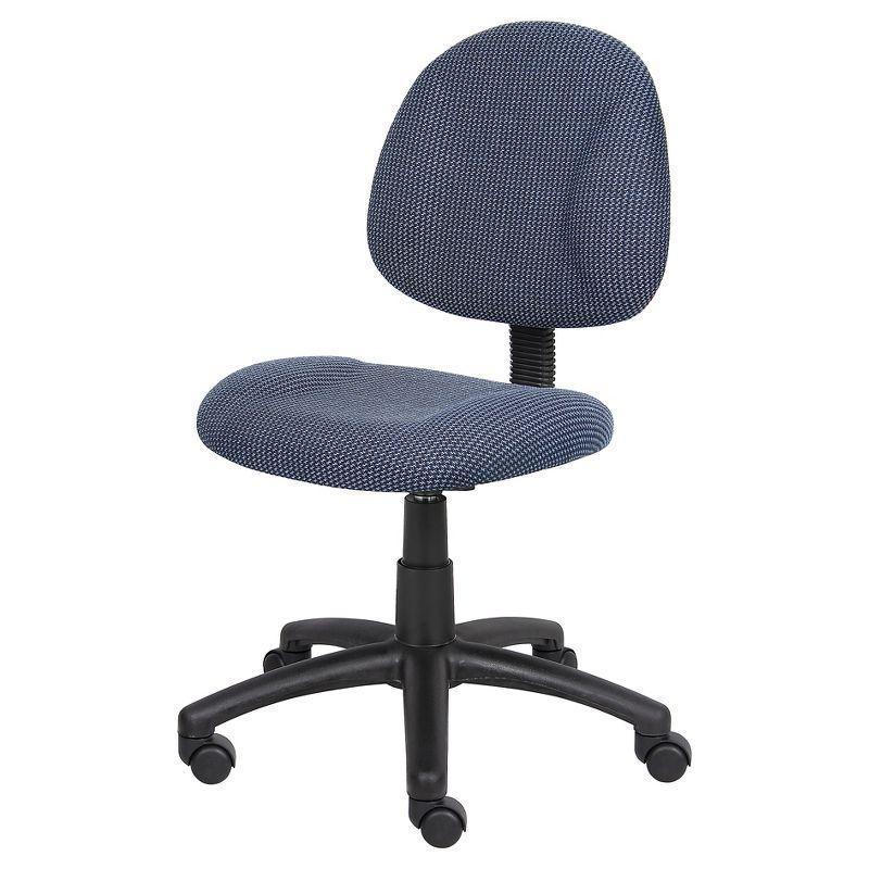 Ergonomic Blue Fabric Armless Swivel Task Chair