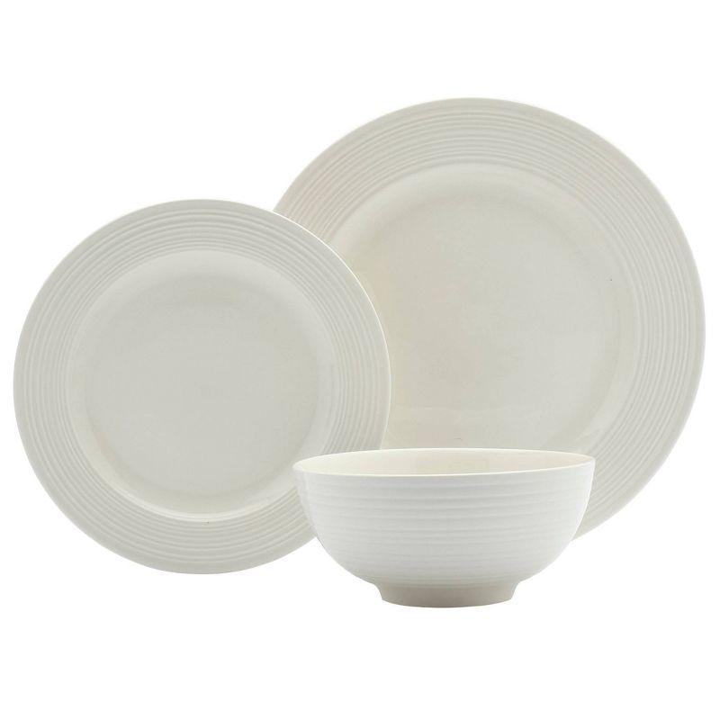 12pc Porcelain Embossed Contempo Dinnerware Set - Tabletops Gallery