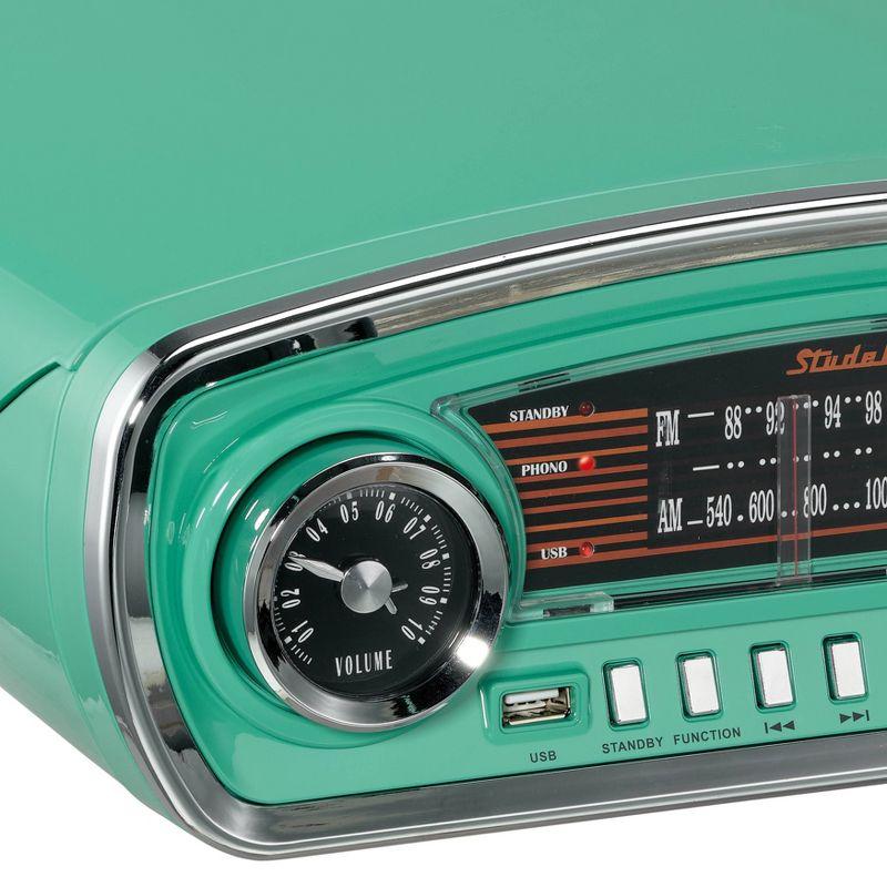 Studebaker Portable 3 - Speed Turntable Decorative Record Player with Bluetooth