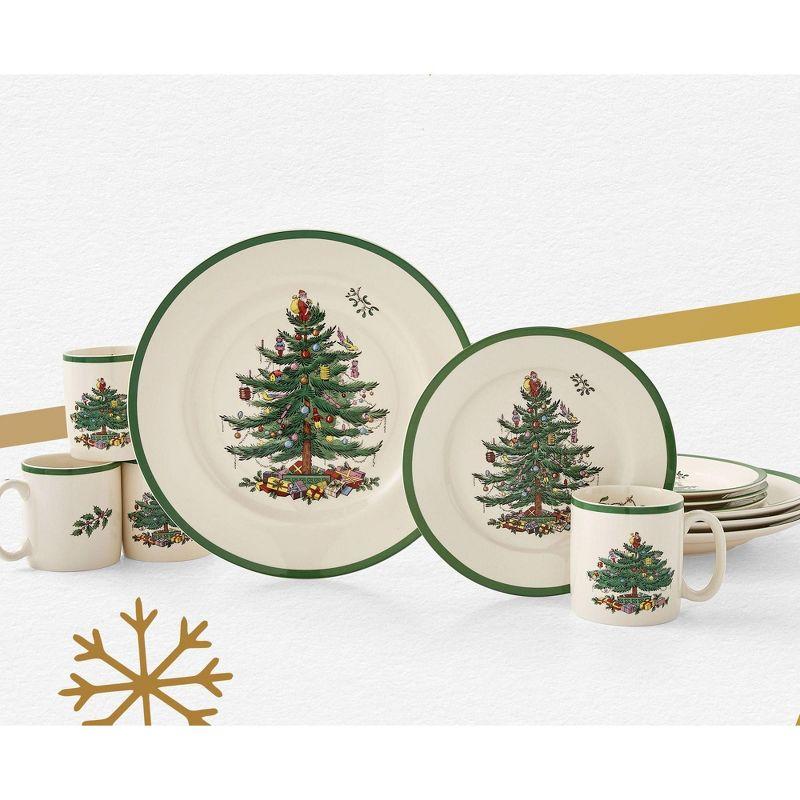 Spode Christmas Tree 16-Piece Porcelain Holiday Dinnerware Set