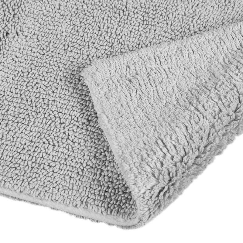 Beautyrest Plume Luxurious Cotton-Viscose 21"x34" Reversible Bath Rug in Gray