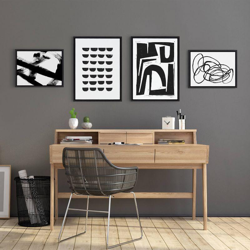 18" x 24" Sylvie Abstract Canvas Art Set by Kate & Laurel: Vertical Digital Prints, Plastic Frame