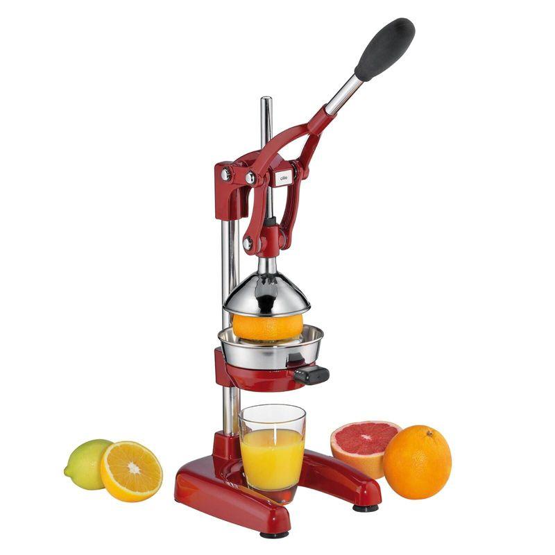 Red Stainless Steel Professional Citrus Juicer with Lever