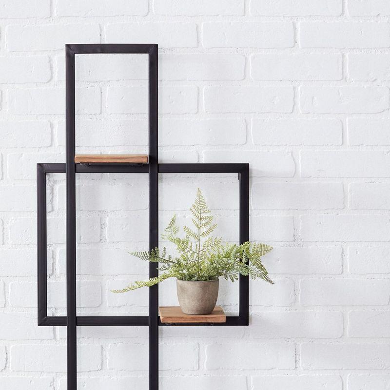 Melrose Metal and Wood Wall Shelves