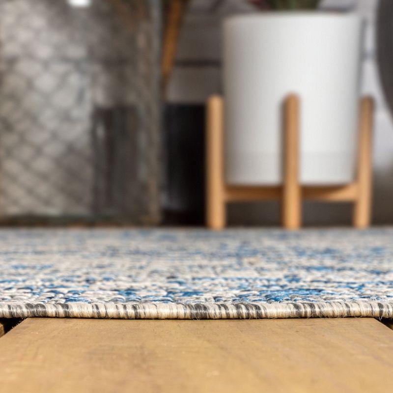 3'x5' Rozetta Boho Medallion Textured Weave Indoor/Outdoor Area Rug, Gray/Navy - JONATHAN Y