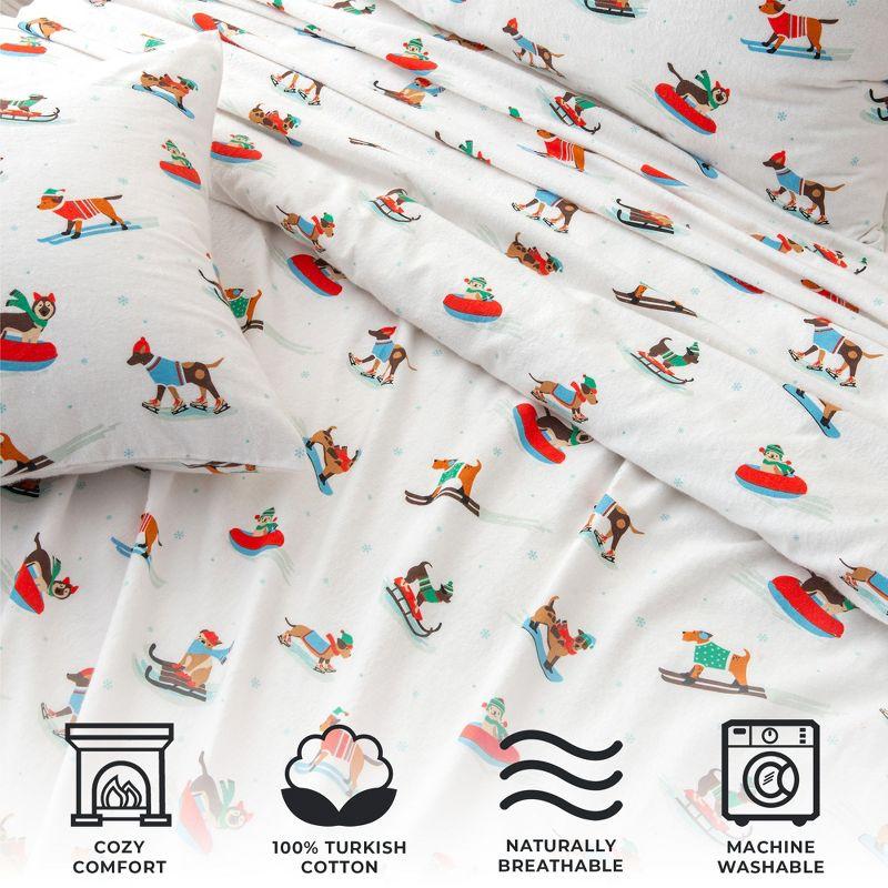 100% Cotton Holiday Flannel Sheet Set - Great Bay Home