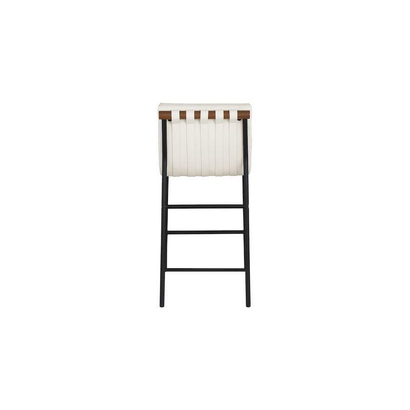 Meridian Furniture,Burke Cream Vegan Leather Counter Stool