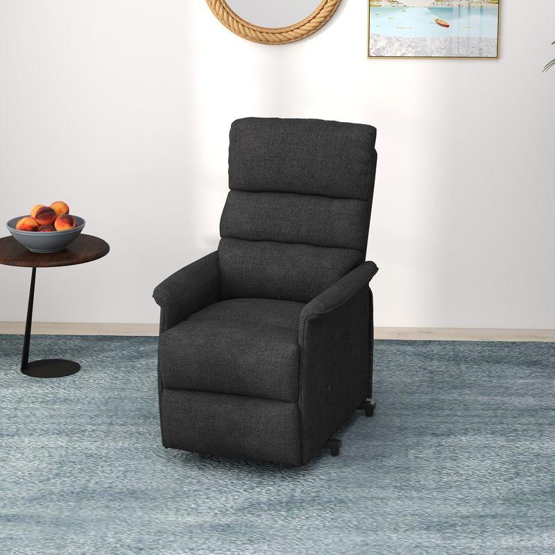 Black Metal Electric Lift Recliner with Remote Control