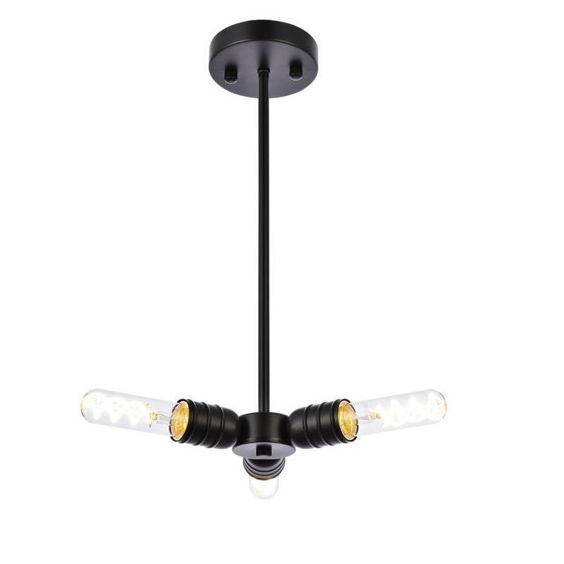 Elegant Lighting Reyes 3 lights black pendant