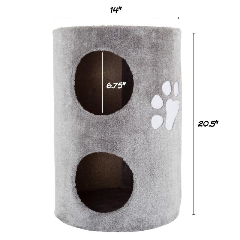 Pet Adobe Two-Story Cat Condo With Scratching Pad - Gray