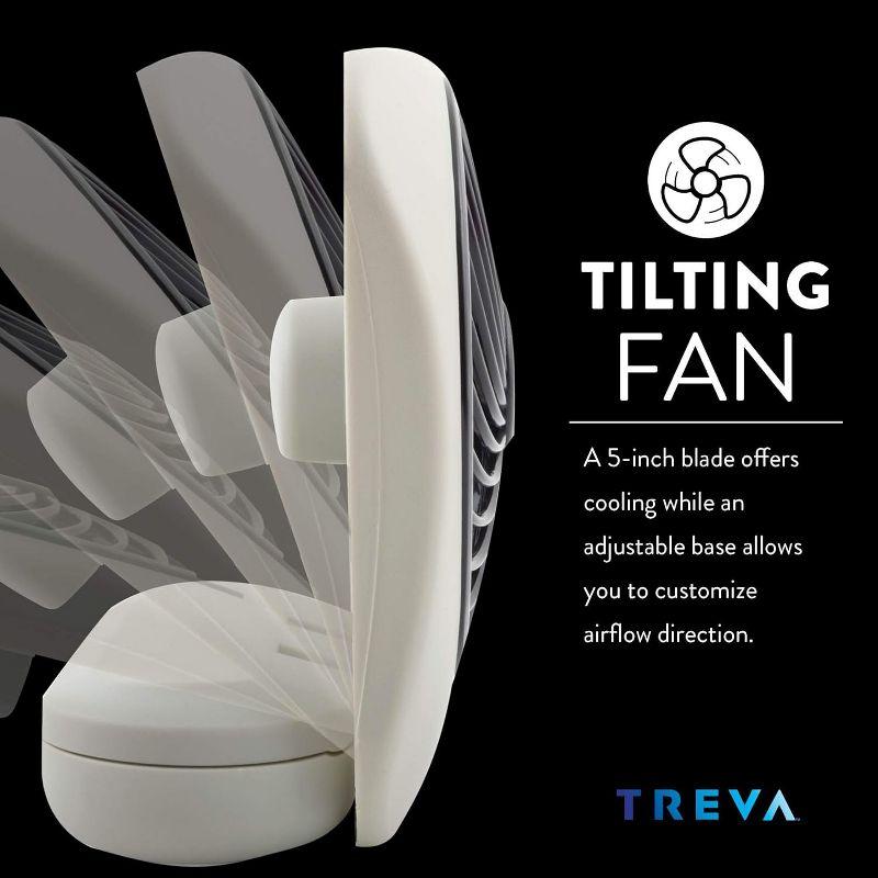 O2COOL Treva 5 Inch Battery Powered Portable Desk Fan - Gray