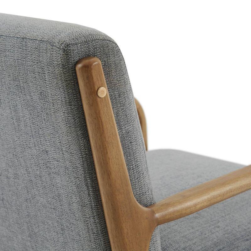 Ink+Ivy Novak Lounge Chair Gray: Mid-Century Elm Wood Frame, Upholstered, Comfort Seating