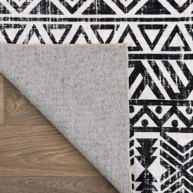 World Rug Gallery Distressed Boho Machine Washable Area Rug - Gray 5' x 7'