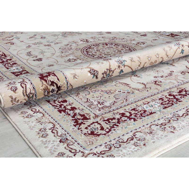 Rugs America Centurion CY30B Medallion Cream Transitional Vintage Beige Area Rug for Dining Room Rug Neutral Rug Living Room Rug Kitchen, 2'0"x4'0"
