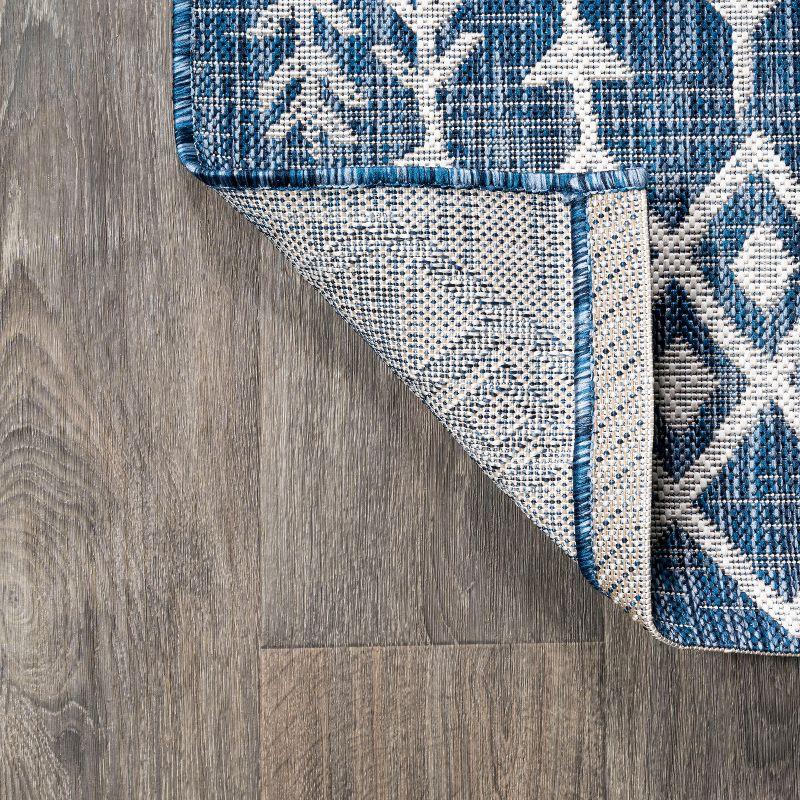 3'x5' Tokay Bohemian Geometric Indoor/Outdoor Area Rug, Blue/Ivory - JONATHAN Y