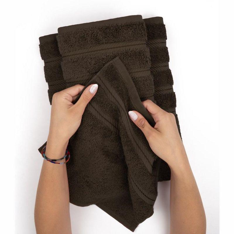 American Soft Linen Bekos 6 Piece Towel Set, 100% Cotton Bath Towel Set for Bathroom, Brown