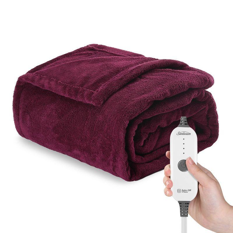 Bordeaux Ultralush Queen Heated Throw with Foot Pocket