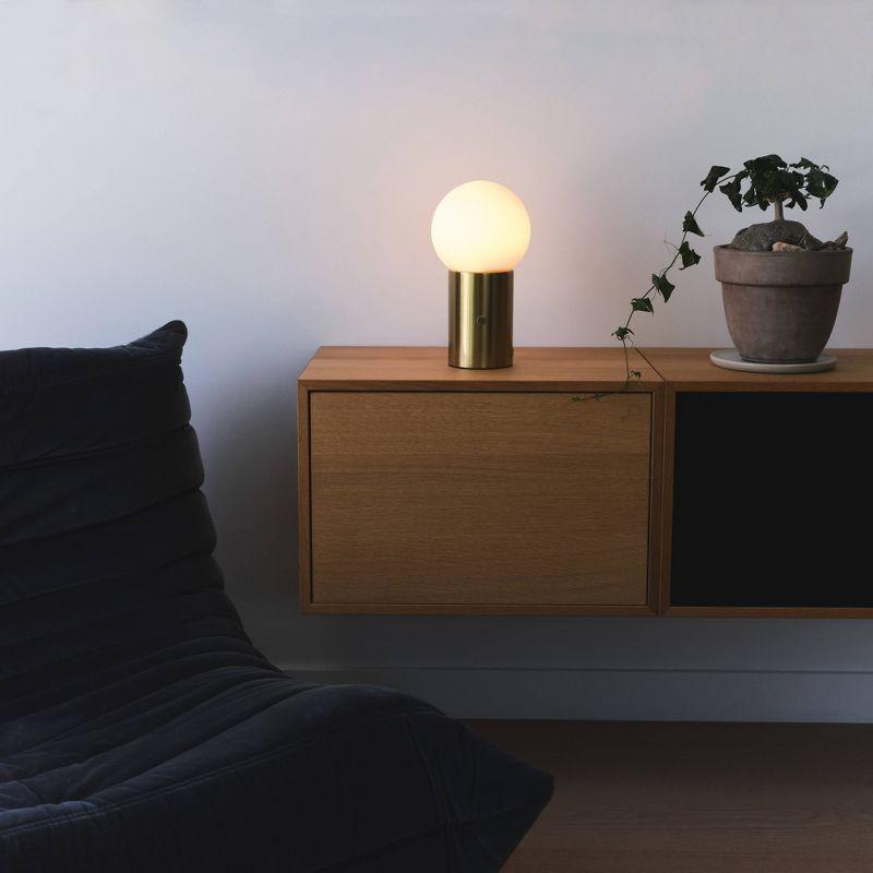 Kai 11 in. Modern LED Bedside Globe Table Lamp with Built-In Dimmer