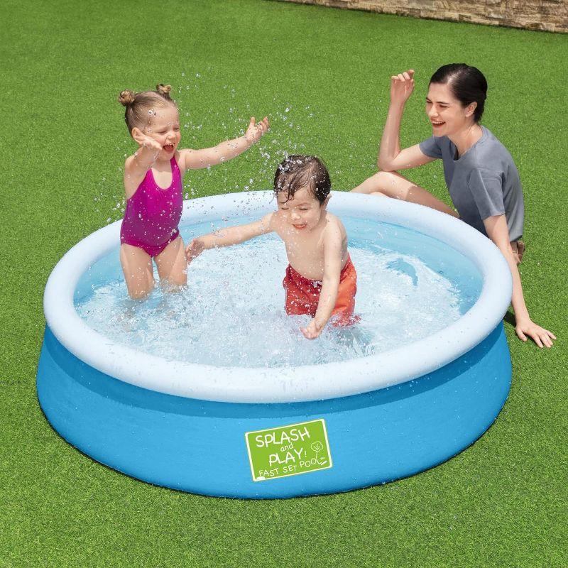 Blue Inflatable Round Vinyl Above Ground Pool for 6