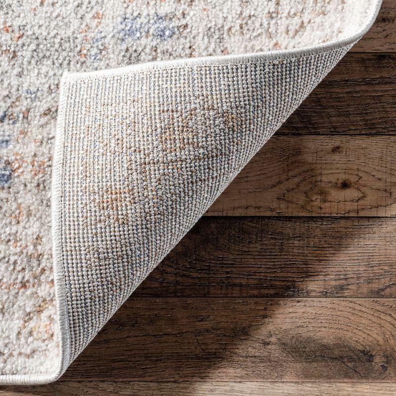 Nuloom Jacquie Medallion 7x9 Indoor Area Rug for Living Room Bedroom Dining Room Kitchen, Silver/Ivory