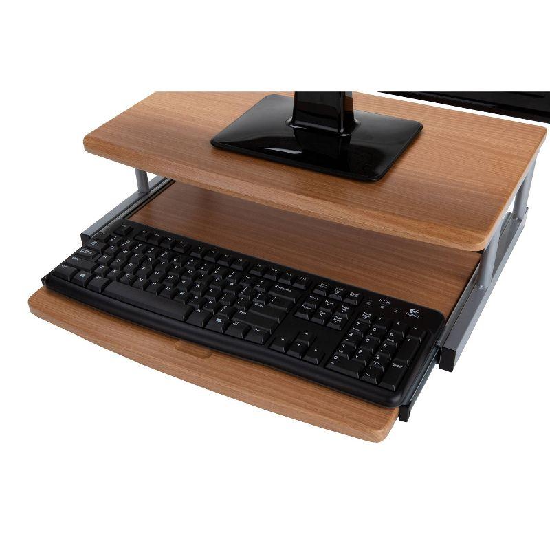 Monitor Stand, Sliding Keyboard Drawer, Laptop, Riser, Office, 20"L x 14.75"W x 5.9"H