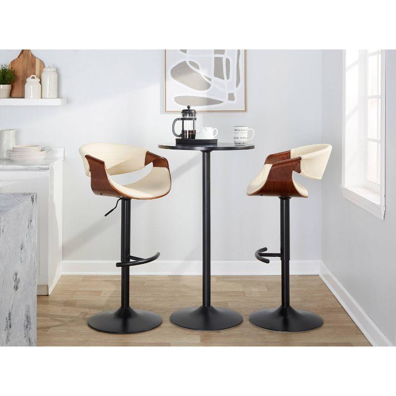 Swivel Upholstered Adjustable Height Counter Stool with Metal Frame