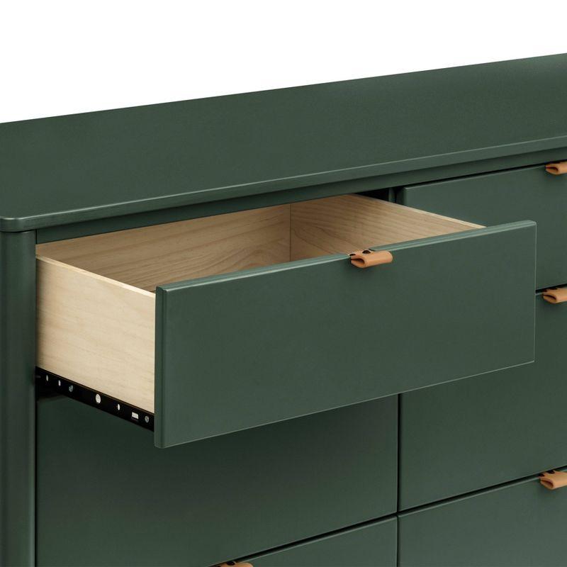 Forest Green 6-Drawer Dresser with Vegan Leather Pulls