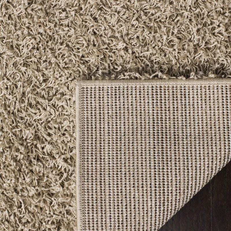 Athens Beige Synthetic Shag Area Rug 8' x 10'