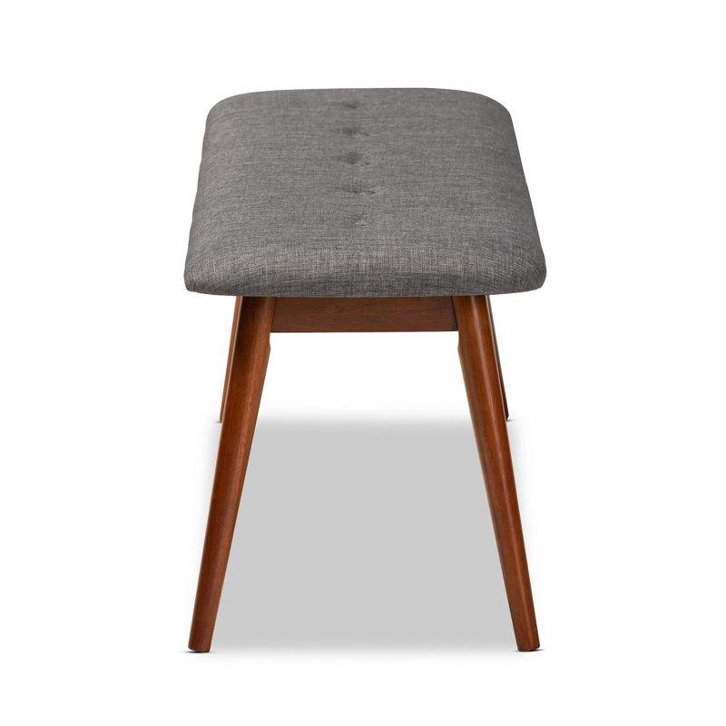 Flora Bench Gray - Baxton Studio: Upholstered Rectangle Ottoman, Rubberwood Frame, Seats 2