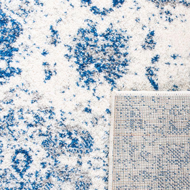 Madison MAD611 Power Loomed Indoor Area Rug - White/Royal Blue - 5'3"x5'3" - Safavieh