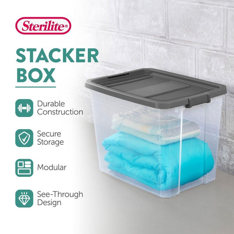 Sterilite 108 Qt. Clear Stacker Storage Container Tote w/ Latching Lid