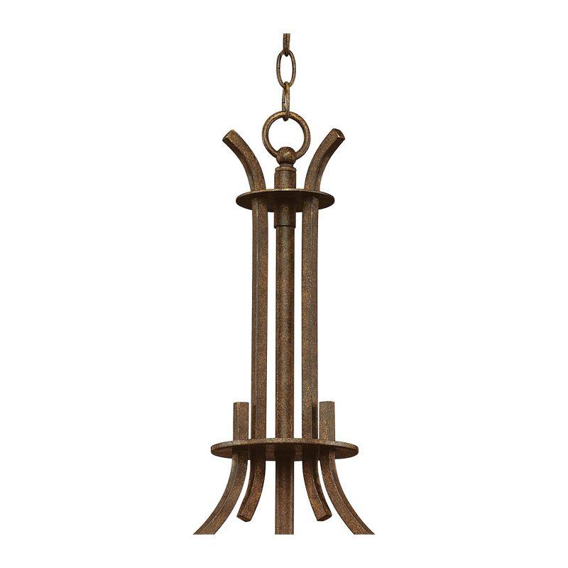 Franklin Iron Works Oak Valley Bronze Pendant Chandelier 21" Wide Rustic Cream Scavo Glass 5-Light Fixture for Dining Room House Foyer Kitchen Island