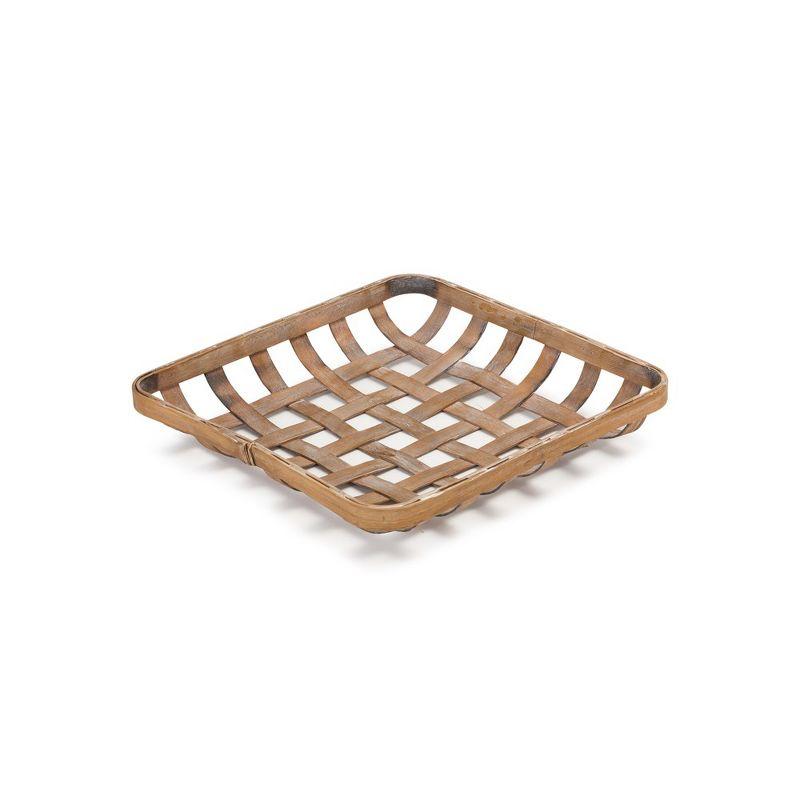 Melrose Square Bamboo Basket Tray (Set of 2)