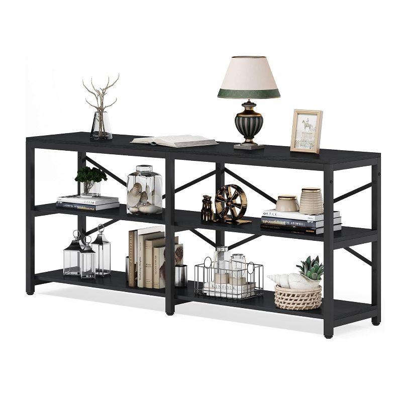 Tribesigns 55 Inches 3 Tiers TV Stand Console Long Sofa Table, Black