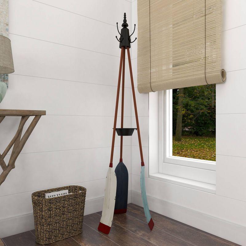 Olivia & May Metal Nautical Style Coat Rack Tripod Base : Iron Frame, 69" Tall, No Surface Treatment, Assembly Required