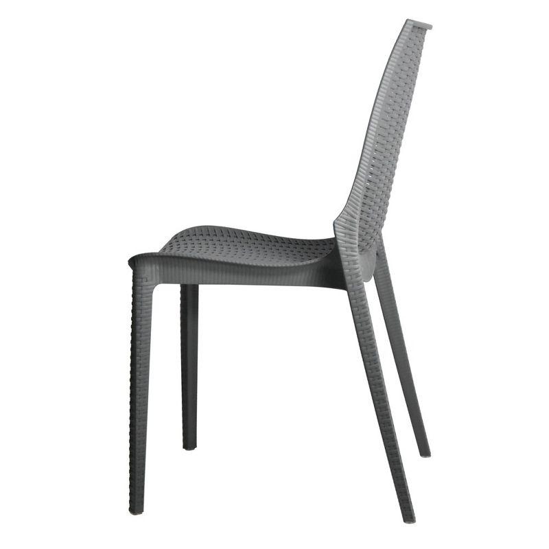 Kent Modern Stackable Grey Polypropylene Outdoor Dining Chair