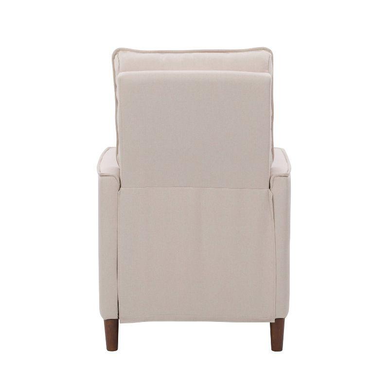 Alder Beige Soft Fabric Manual Recliner with Metal Frame