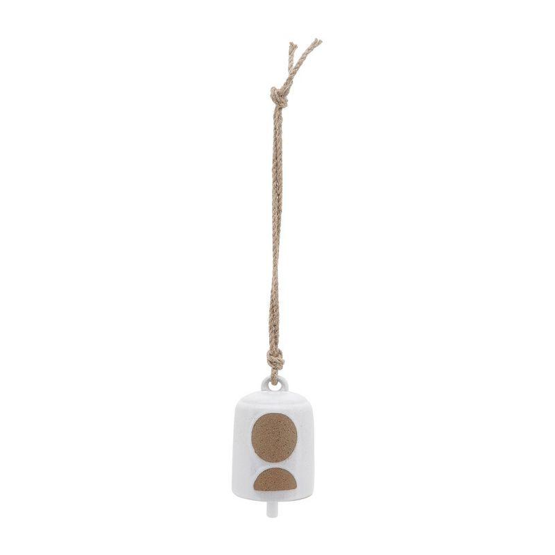 White and Beige Ceramic Hanging Bell Wind Chime