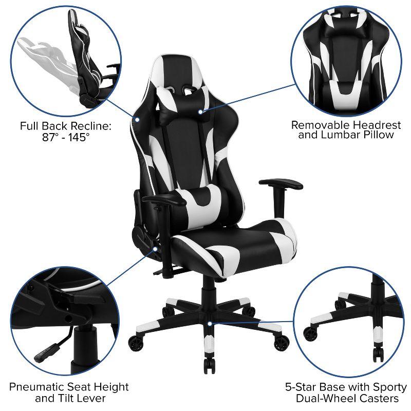 Flash Furniture Gaming Desk and Reclining Gaming Chair Set with Cup Holder, Headphone Hook & 2 Wire Management Holes