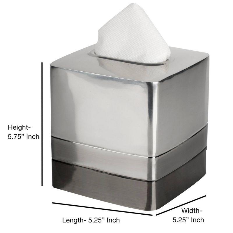 Triune Tone Stainless Steel Boutique Tissue Box Cover - Nu Steel