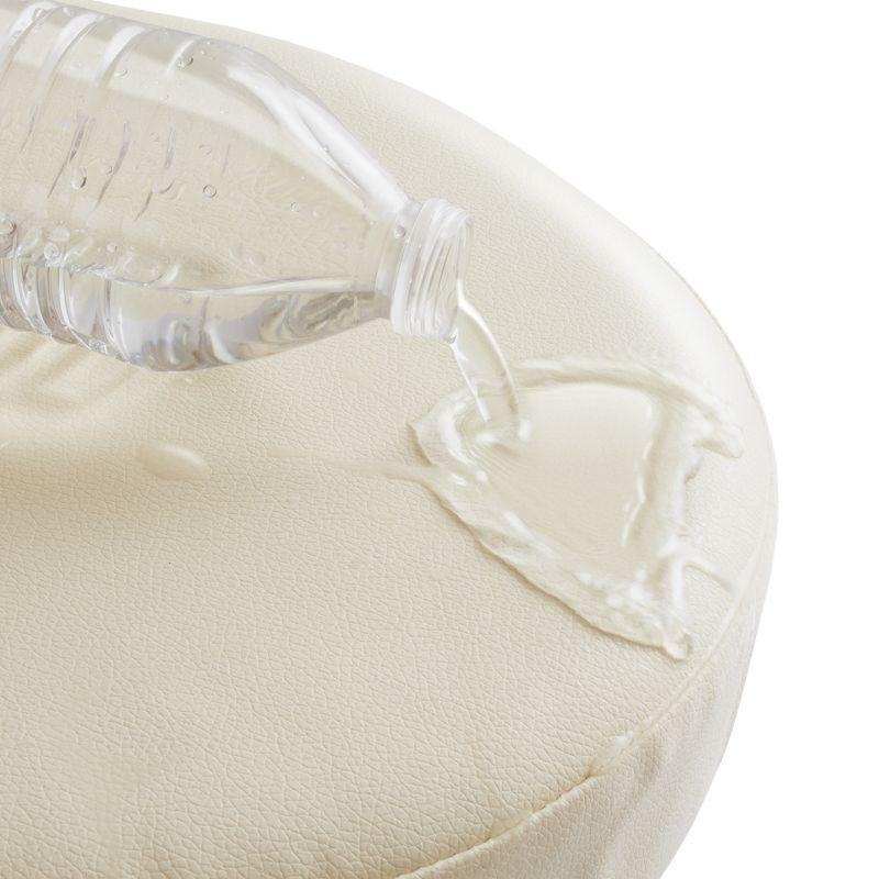 Saloniture 2-Pack Round Stool Seat Cover, 15-1/2" Waterproof Slipcover for Swivel Chair or Barstool - Cream