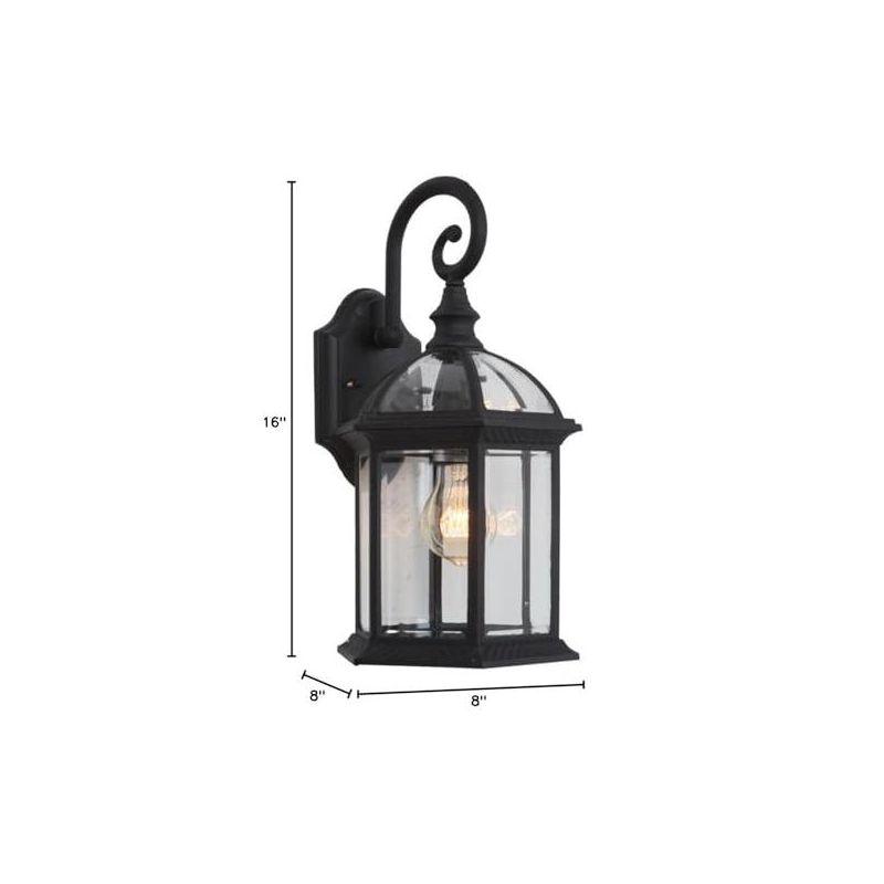 Yosemite Home Decor 5271BL 1 Clear Beveled Glass, Black Finish Exterior Light