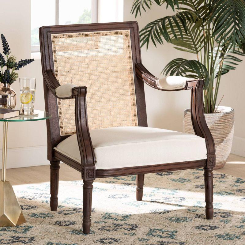 bali & pari Garridan Fabric and Wood Accent Chair