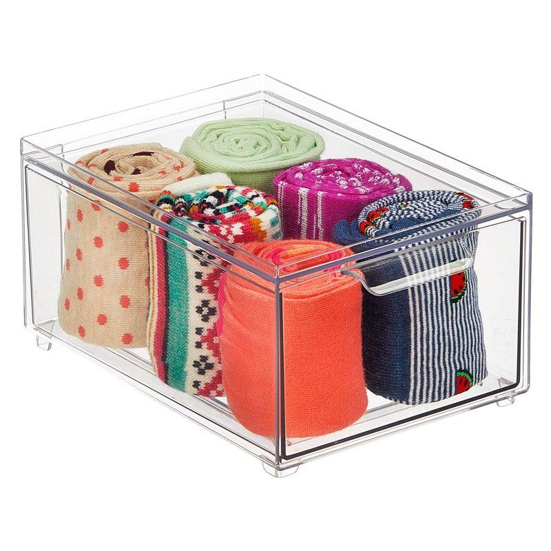 ClearView 8-Pack Stacking Plastic Organizer Bin with Pull-Out Drawers