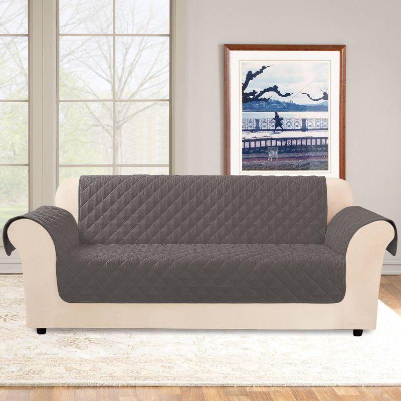 Polyester Box Cushion Sofa Slipcover