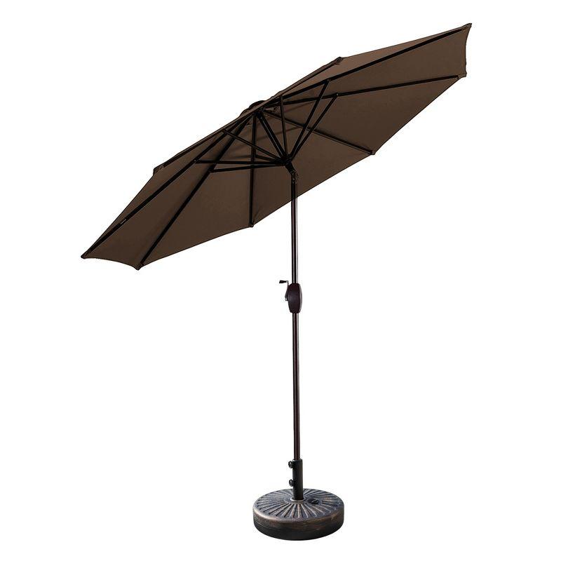 9 Ft Coffee Outdoor Patio Market Umbrella with Bronze Base