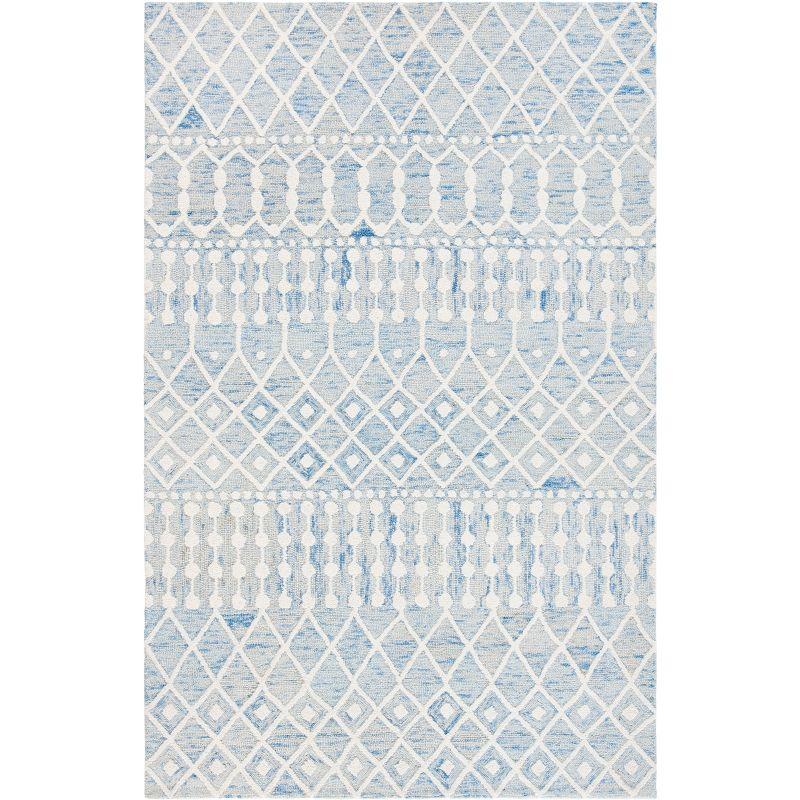 Blossom BLM115 Hand Tufted Area Rug - Blue/Ivory - 5'x8' - Safavieh.